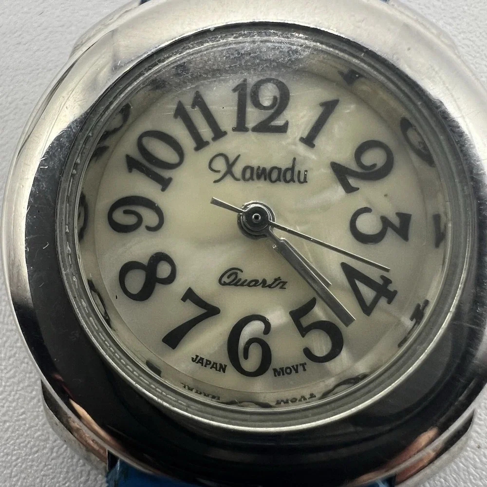 Xanadu Unisex Quartz Watch Blue‎ Genuine Leather Band Vintage Grannycore Fashion